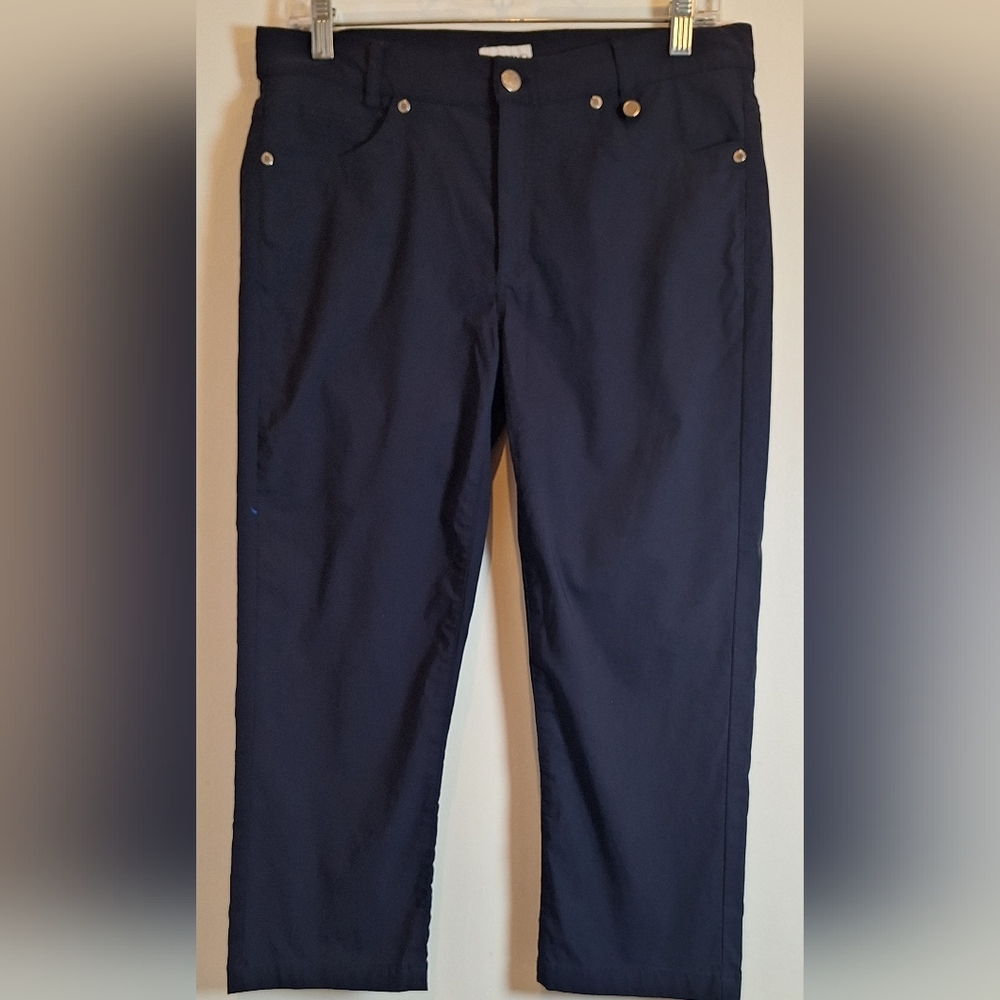 Golfino Women's Blue Golf Cropped Pants Sz 10 Active Sporty‎ Lightweight